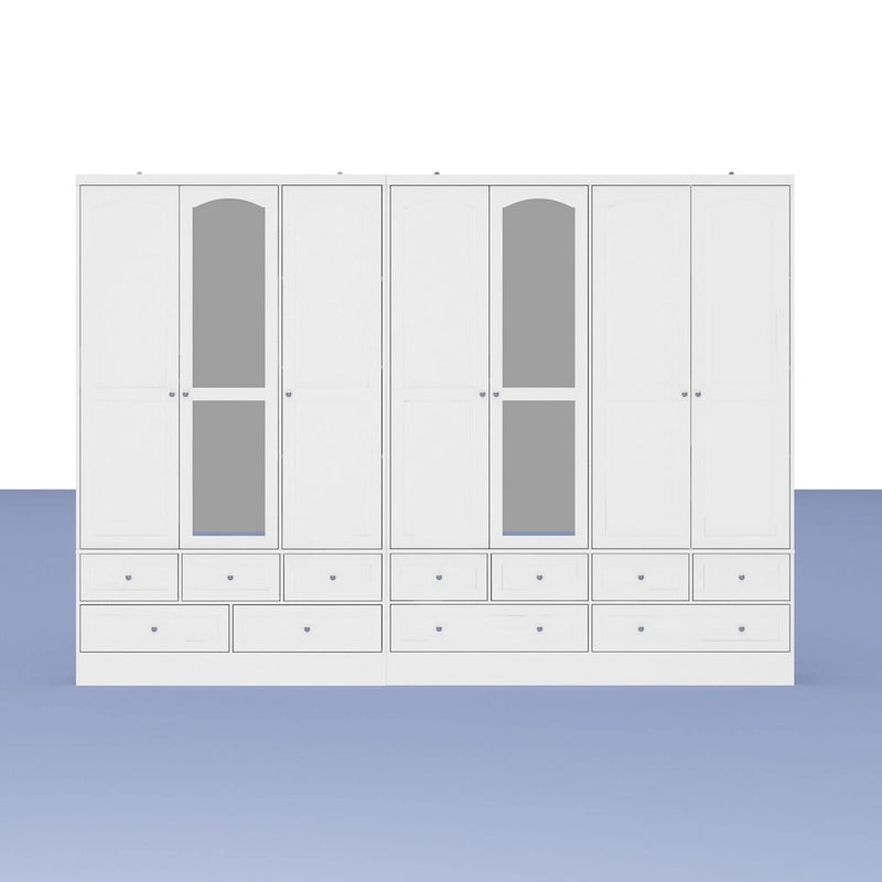 Armoire double miroir blanche, 2 personnes