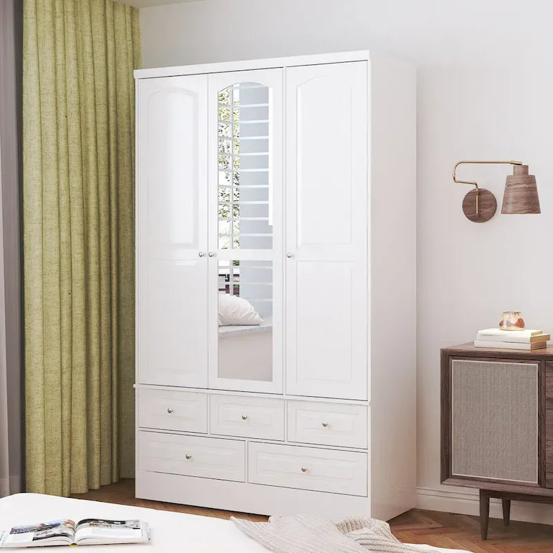 Armoire double miroir blanche, 2 personnes