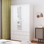 Armoire double miroir blanche, 2 personnes