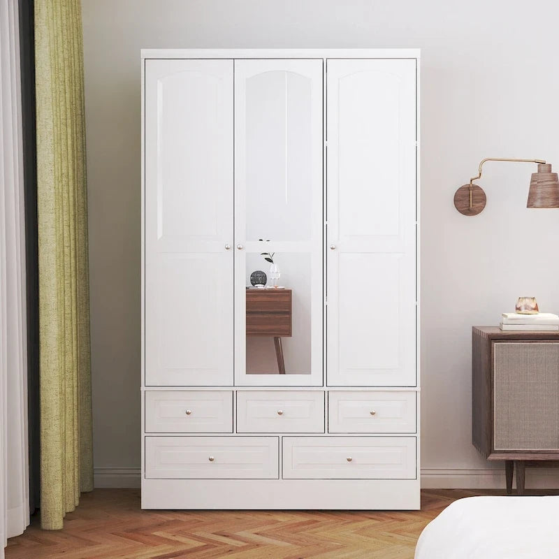 Armoire double miroir blanche, 2 personnes