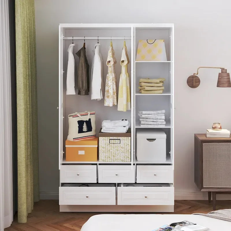Armoire double miroir blanche, 2 personnes