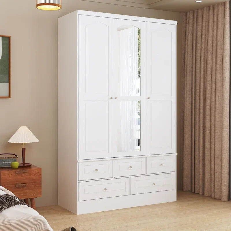 Armoire double miroir blanche, 2 personnes