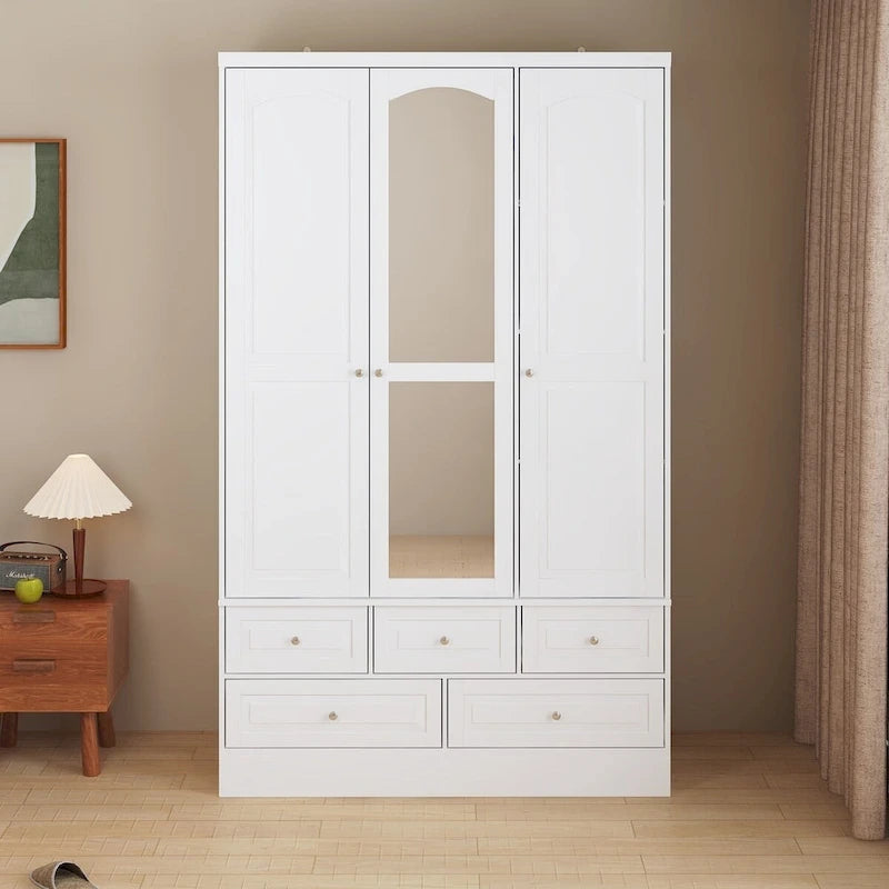 Armoire double miroir blanche, 2 personnes