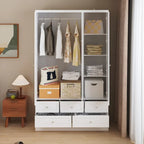 Armoire double miroir blanche, 2 personnes