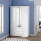 Armoire double miroir blanche, 2 personnes
