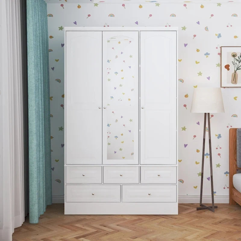 Armoire double miroir blanche, 2 personnes
