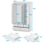 Armoire double miroir blanche, 2 personnes
