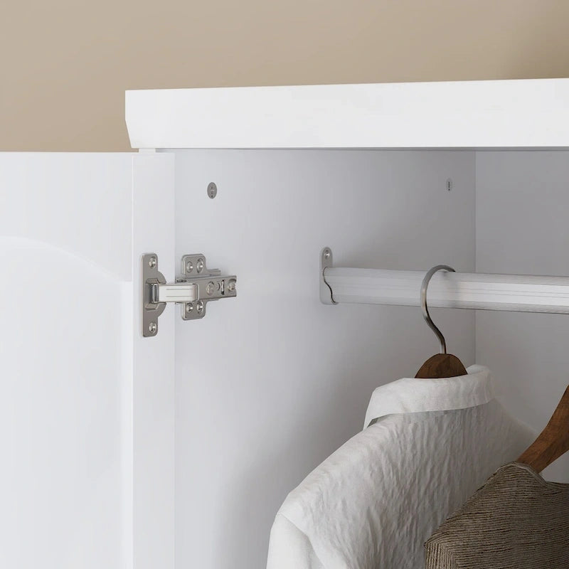 Armoire double miroir blanche, 2 personnes