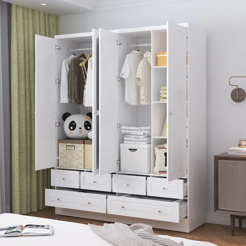 Armoire double miroir blanche, 2 personnes