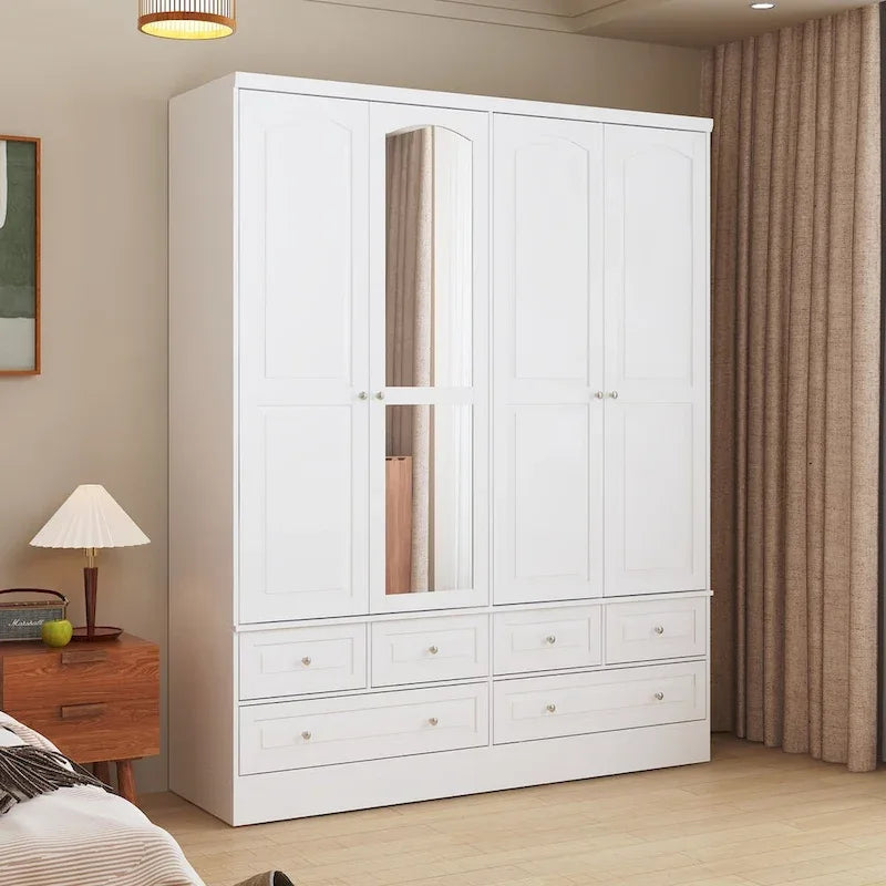 Armoire double miroir blanche, 2 personnes