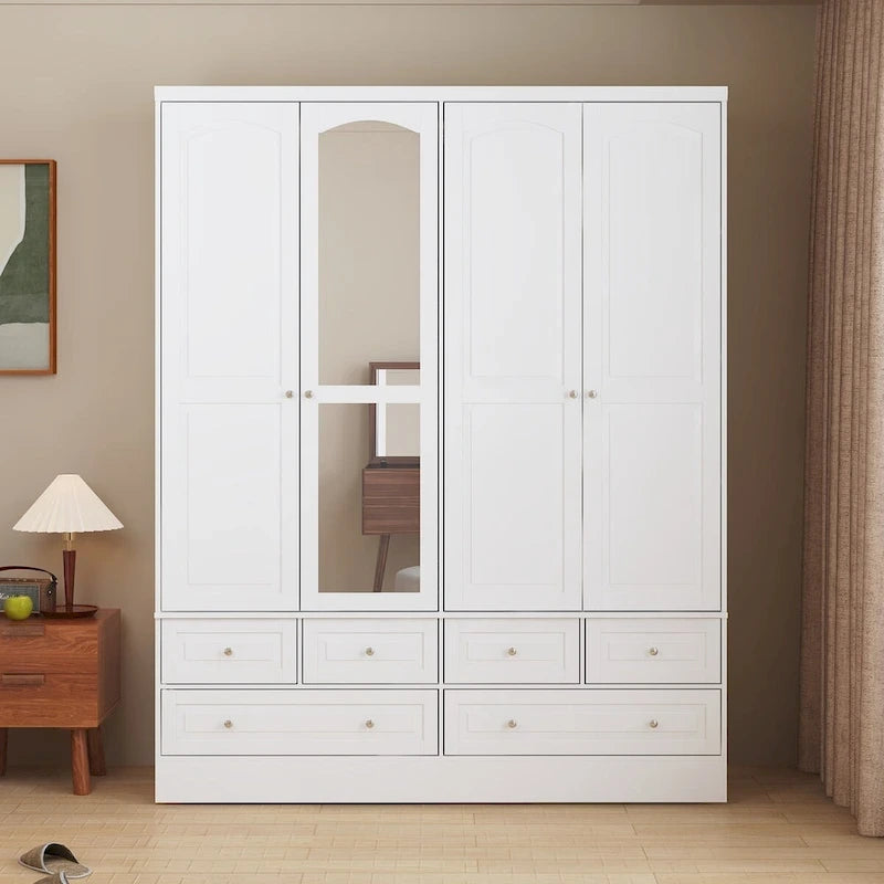 Armoire double miroir blanche, 2 personnes
