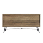 Commode 4 tiroirs noyer marron – Style rustique, 1 personne
