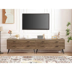 Commode 4 tiroirs noyer marron – Style rustique, 1 personne