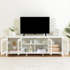 Meuble TV rétro 180 cm vert/blanc/bleu – Convient aux TV jusqu'à 70 pouces