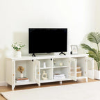 Meuble TV rétro 180 cm vert/blanc/bleu – Convient aux TV jusqu'à 70 pouces