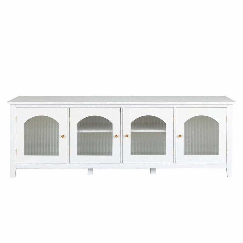 Meuble TV rétro 180 cm vert/blanc/bleu – Convient aux TV jusqu'à 70 pouces