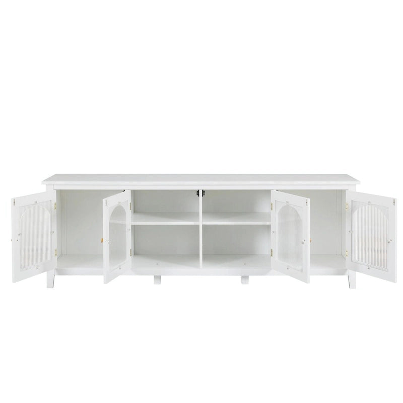 Meuble TV rétro 180 cm vert/blanc/bleu – Convient aux TV jusqu'à 70 pouces