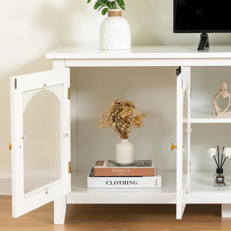 Meuble TV rétro 180 cm vert/blanc/bleu – Convient aux TV jusqu'à 70 pouces