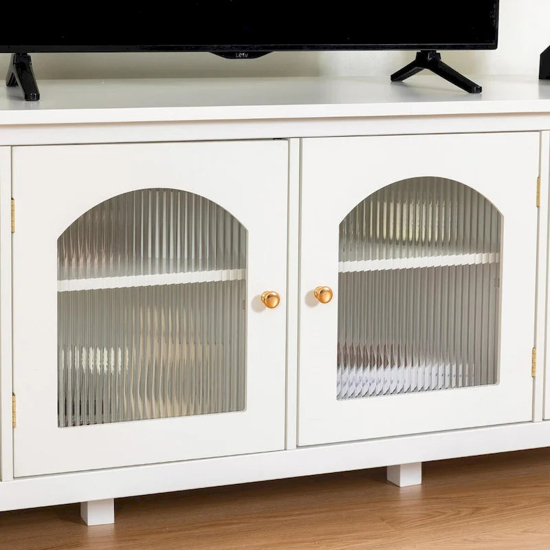 Meuble TV rétro 180 cm vert/blanc/bleu – Convient aux TV jusqu'à 70 pouces