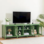 Meuble TV rétro 180 cm vert/blanc/bleu – Convient aux TV jusqu'à 70 pouces