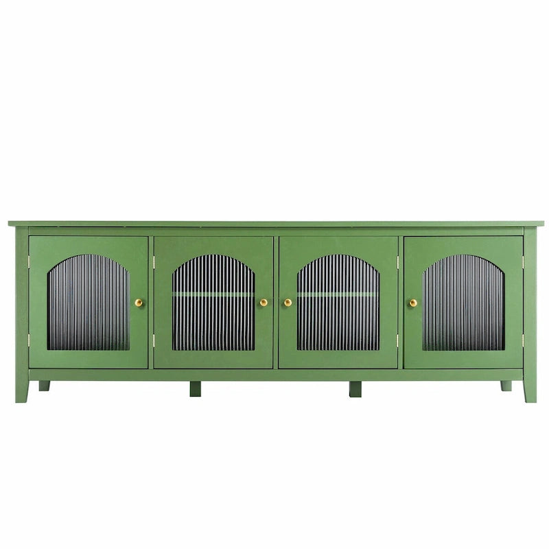 Meuble TV rétro 180 cm vert/blanc/bleu – Convient aux TV jusqu'à 70 pouces