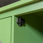 Meuble TV rétro 180 cm vert/blanc/bleu – Convient aux TV jusqu'à 70 pouces