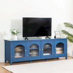 Meuble TV rétro 180 cm vert/blanc/bleu – Convient aux TV jusqu'à 70 pouces