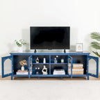 Meuble TV rétro 180 cm vert/blanc/bleu – Convient aux TV jusqu'à 70 pouces