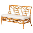 Banc de salle à manger Bohème en rotin couleur miel clair – Simple