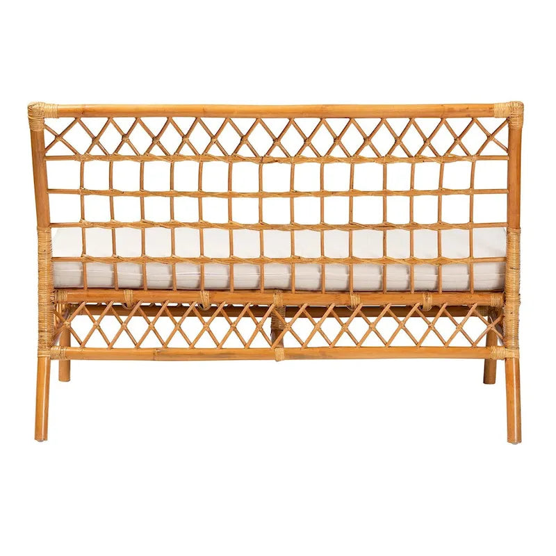 Banc de salle à manger Bohème en rotin couleur miel clair – Simple