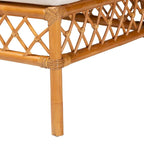 Banc de salle à manger Bohème en rotin couleur miel clair – Simple