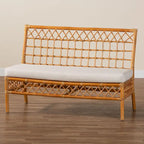 Banc de salle à manger Bohème en rotin couleur miel clair – Simple