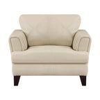 Fauteuil d'appoint, crème et brun expresso, contemporain, 1 place