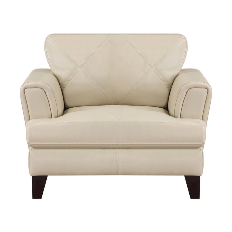 Fauteuil d'appoint, crème et brun expresso, contemporain, 1 place