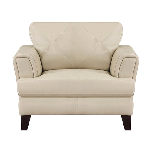 Fauteuil d'appoint, crème et brun expresso, contemporain, 1 place