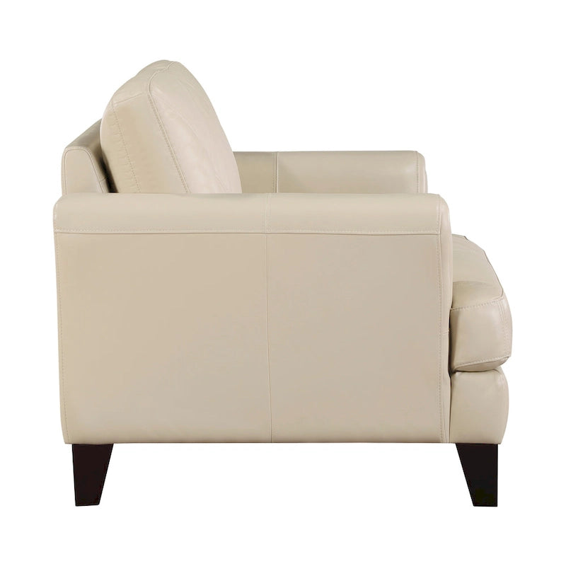 Fauteuil d'appoint, crème et brun expresso, contemporain, 1 place