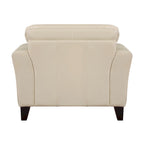 Fauteuil d'appoint, crème et brun expresso, contemporain, 1 place