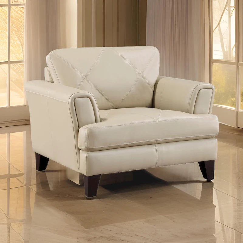 Fauteuil d'appoint, crème et brun expresso, contemporain, 1 place