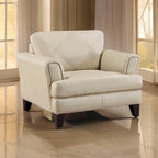 Fauteuil d'appoint, crème et brun expresso, contemporain, 1 place