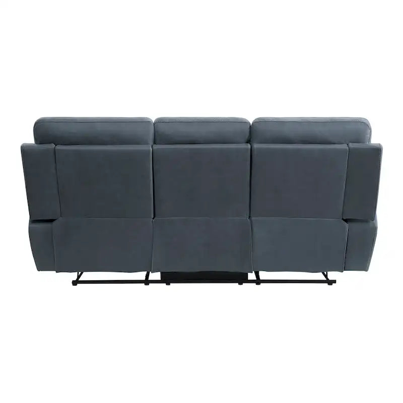 Canapé inclinable manuel 2 places en microfibre bleue