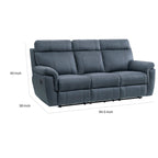Canapé inclinable manuel 2 places en microfibre bleue