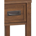 Table d'appoint avec 1 tiroir et étagère ouverte en bois brun, 1 personne