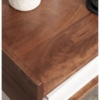 Table d'appoint en bois de manguier massif brun noyer, 18x14x27, 1 personne