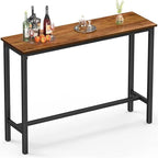 Table de Pub Style Industriel Hauteur Bar en Marbre Noir / Vintage / Blanc pour 2 Personnes