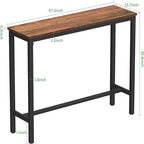 Table de Pub Style Industriel Hauteur Bar en Marbre Noir / Vintage / Blanc pour 2 Personnes