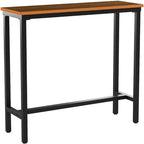 Table de Pub Style Industriel Hauteur Bar en Marbre Noir / Vintage / Blanc pour 2 Personnes