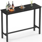 Table de Pub Style Industriel Hauteur Bar en Marbre Noir / Vintage / Blanc pour 2 Personnes