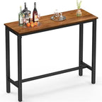 Table de Pub Style Industriel Hauteur Bar en Marbre Noir / Vintage / Blanc pour 2 Personnes