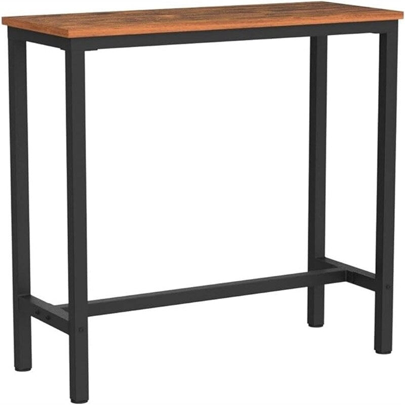 Table de Pub Style Industriel Hauteur Bar en Marbre Noir / Vintage / Blanc pour 2 Personnes