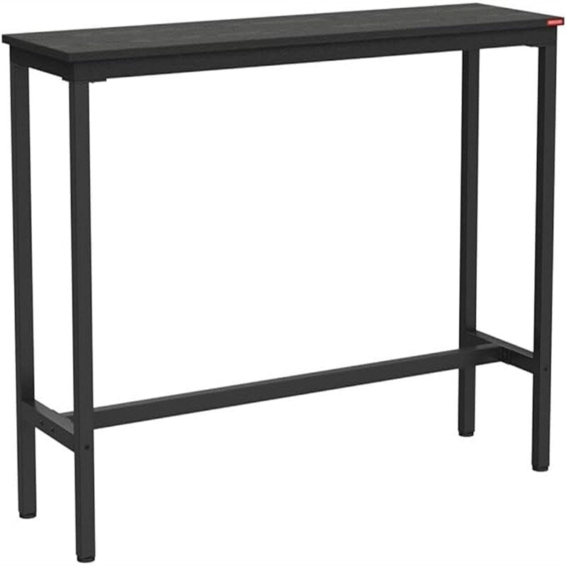 Table de Pub Style Industriel Hauteur Bar en Marbre Noir / Vintage / Blanc pour 2 Personnes